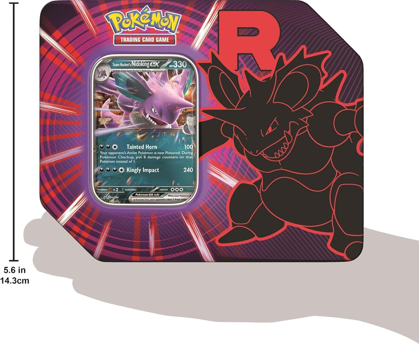 Pokemon Trading Card Game Team Rocket Collector Tin with 5 Booster Packs and Promo Card (Nidoking)