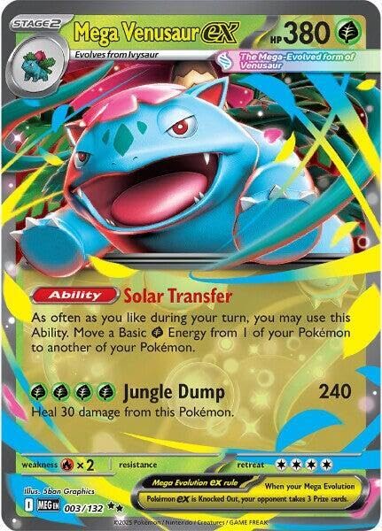 Pokemon - Mega Venusaur ex - 003/132 - ME01: Mega Evolution (MEG) - Double Rare - Single Card