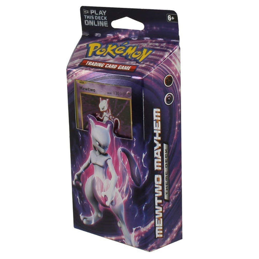 Pokemon XY Evolutions - Mewtwo Mayhem Theme Deck | Full Ready to Play Deck of 60 Cards | Includes Cracked Ice Holofoil version of Mewtwo Plus Deck Case, Chansey Metallic Coin & More