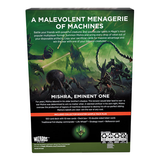 Magic: The Gathering The Brothers’ War Retro-Frame Commander Deck - Mishra’s Burnished Banner (Blue-Black-Red) + Collector Booster Sample Pack