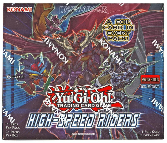YU-GI-OH! Yugioh High Speed Riders 1st Edition TCG English Booster Box! 24 Packs of 9 Cards, 1 FOIL Holo Card PER Pack!!