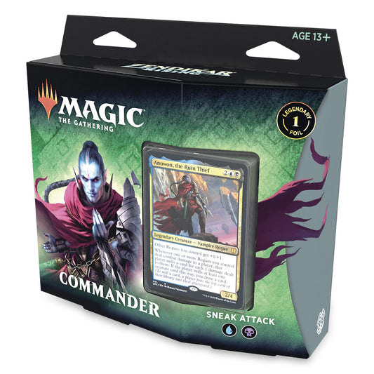 Magic: The Gathering Zendikar Rising Commander Deck – Sneak Attack | 100 Card Ready-to-Play Deck | 1 Foil Commander | Blue-Black