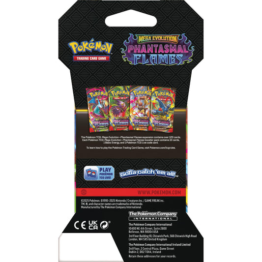Pokemon TCG: Mega Evolution Phantasmal Flames Sleeved Booster Pack - 10 Cards