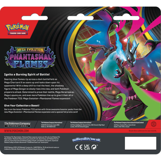 Pokemon TCG: Mega Evolutions Phantasmal Flames 3 Pack Blister (Random Promo)