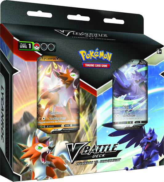 Pokémon, Lycanroc V vs Corviknight V Battle Deck Bundle, Card Game, Ages 6+, 2 Players, 10 Minutes Playing Time